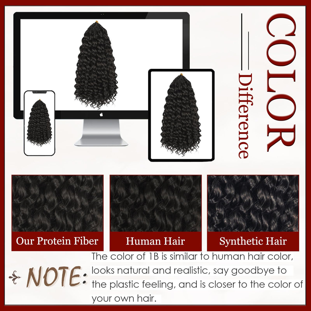 UENOKIPS Gogo Curl soft protein fiber closeup highlights silky feel and durability.