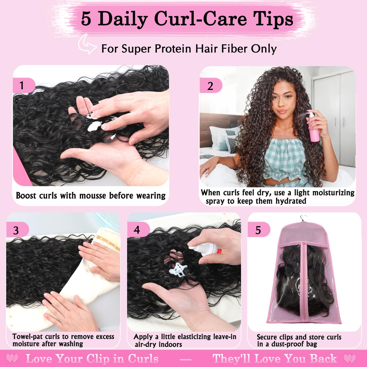 UENOKIPS Natural silky feel mimics real hair for a realistic curl pattern.