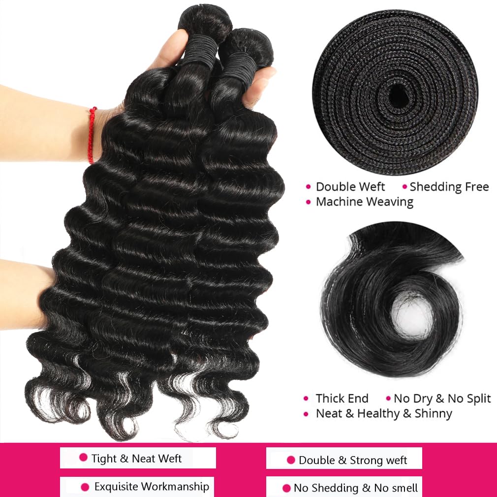Uesoels loose deep wave bundles 22-inch highlight bouncy texture and all-day wear.