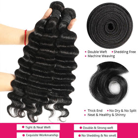 Uesoels loose deep wave bundles 22-inch highlight bouncy texture and all-day wear.