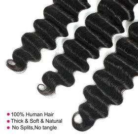Uesoels loose deep wave bundles 24-inch display dramatic curls and long-lasting impact.