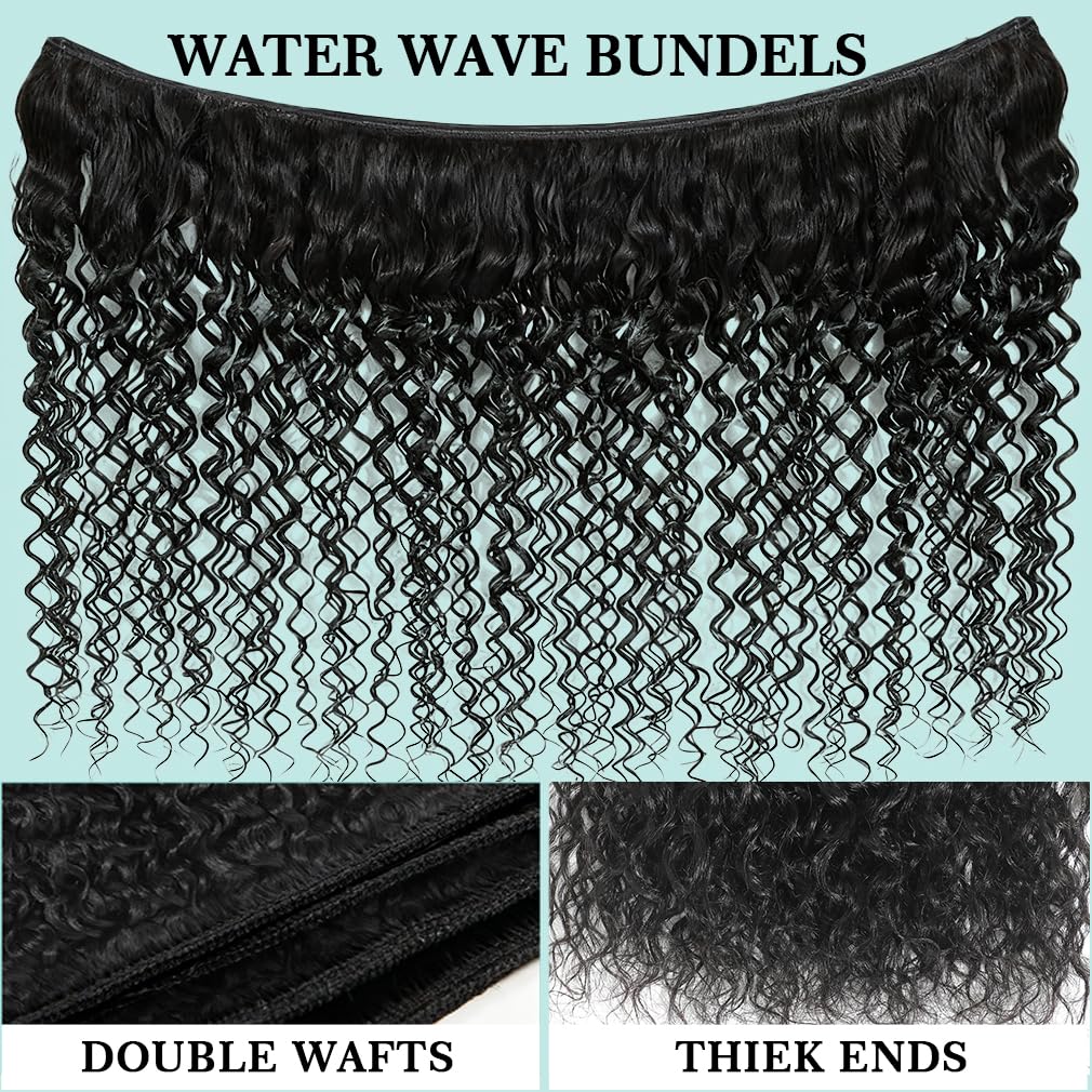 Uesoels water wave bundles 26 inch deep black tone with rich color