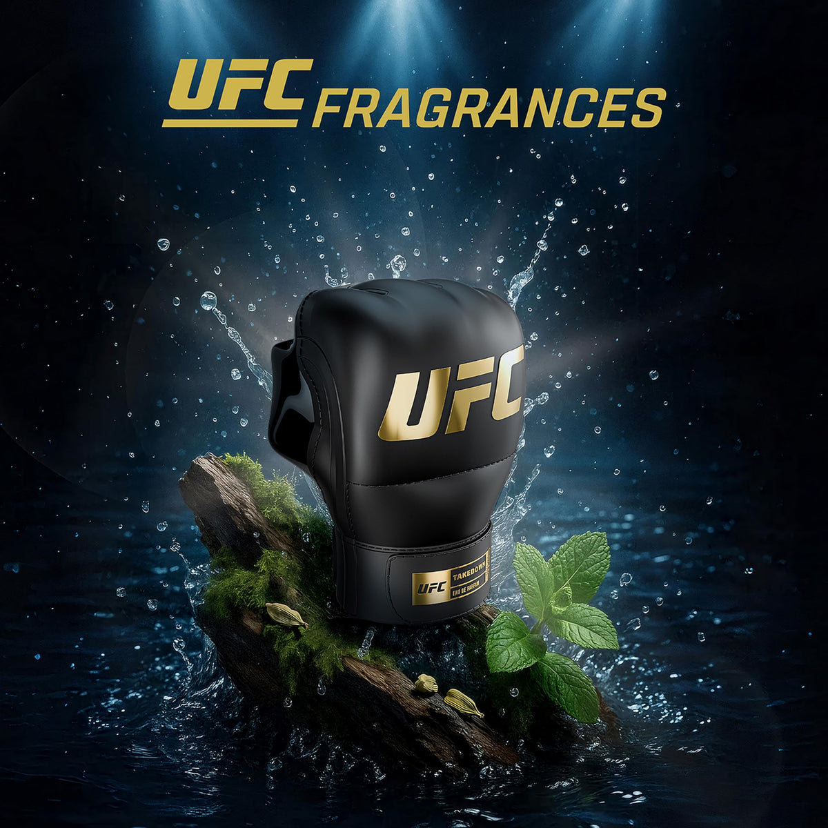 UFC Takedown body spray front demonstrates quick freshness on the go.
