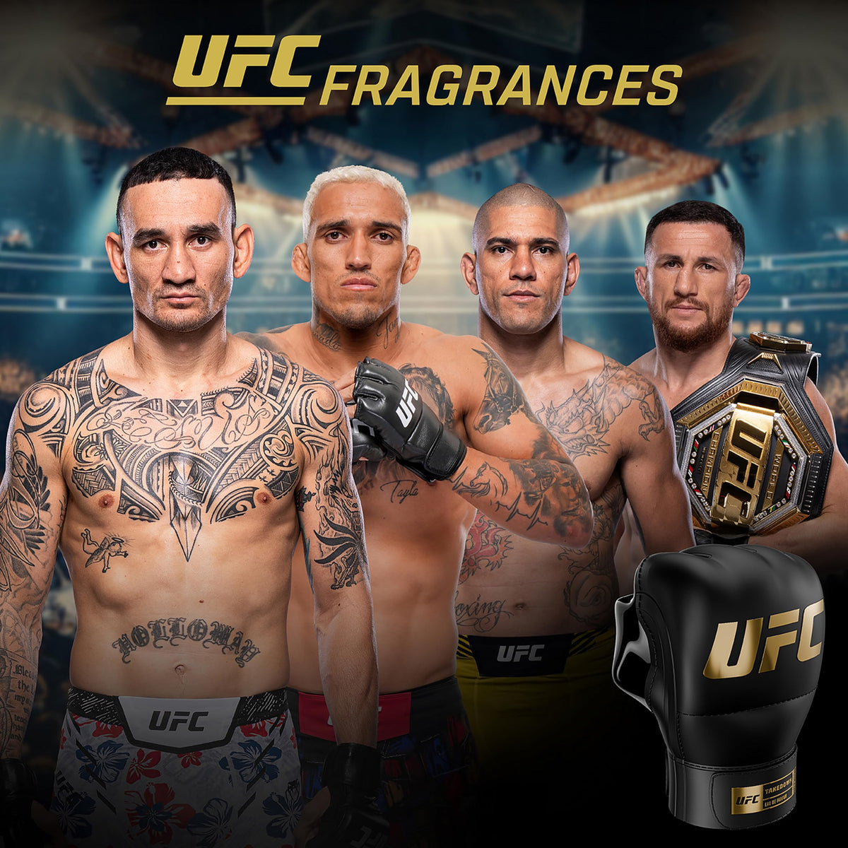 UFC Takedown set packaging showcases dual fragrance for versatile use.