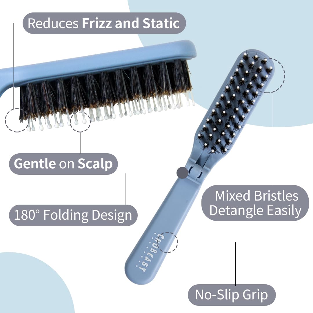 Uffy MiniPop dual-bristle system with nylon and boar for gentle detangling