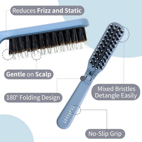 Uffy MiniPop dual-bristle system with nylon and boar for gentle detangling