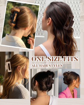 Ufgin worn-hair style with matte silicone claw clip demonstrating secure hold
