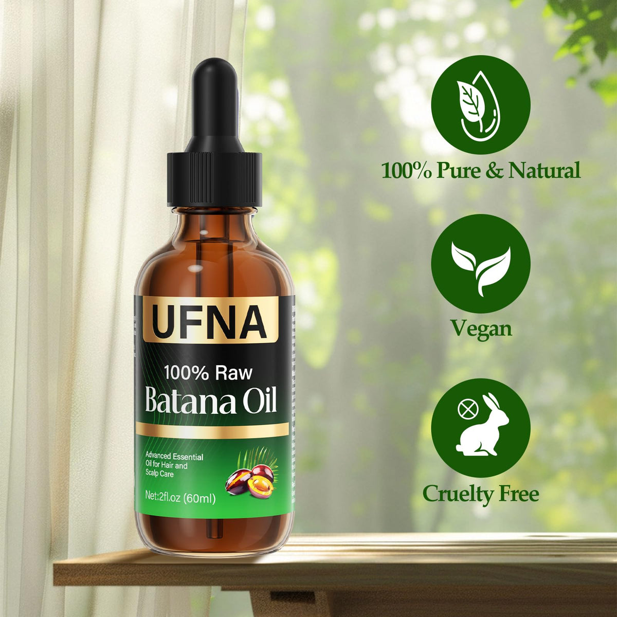 UFNA Batana Oil texture close-up conveys rich conditioning for all textures.