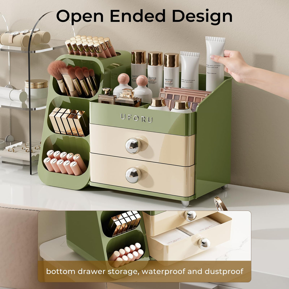 UFORU display case for perfumes keeps bottles visible and within reach.