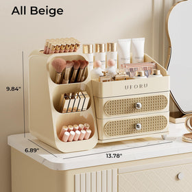 UFORU large-capacity vanity organizer displaying cosmetics neatly.