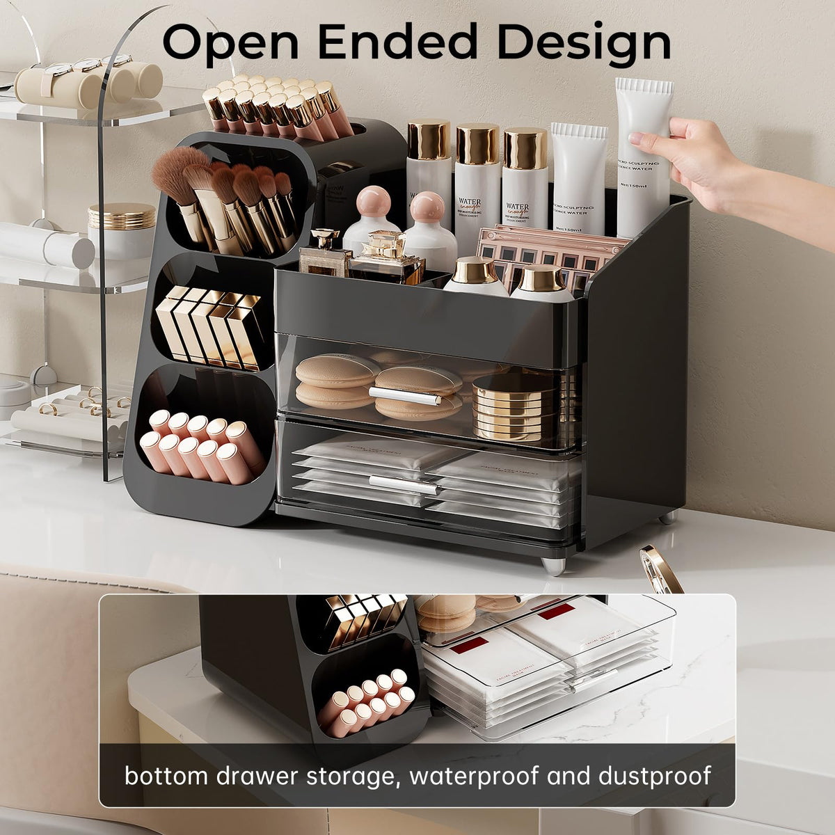 UFORU durable plastic construction for daily vanity use.