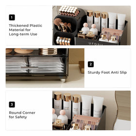 UFORU organizer with non-slip feet stays steady on countertops.