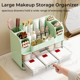 Top storage area of UFORU organizer for skincare and palettes