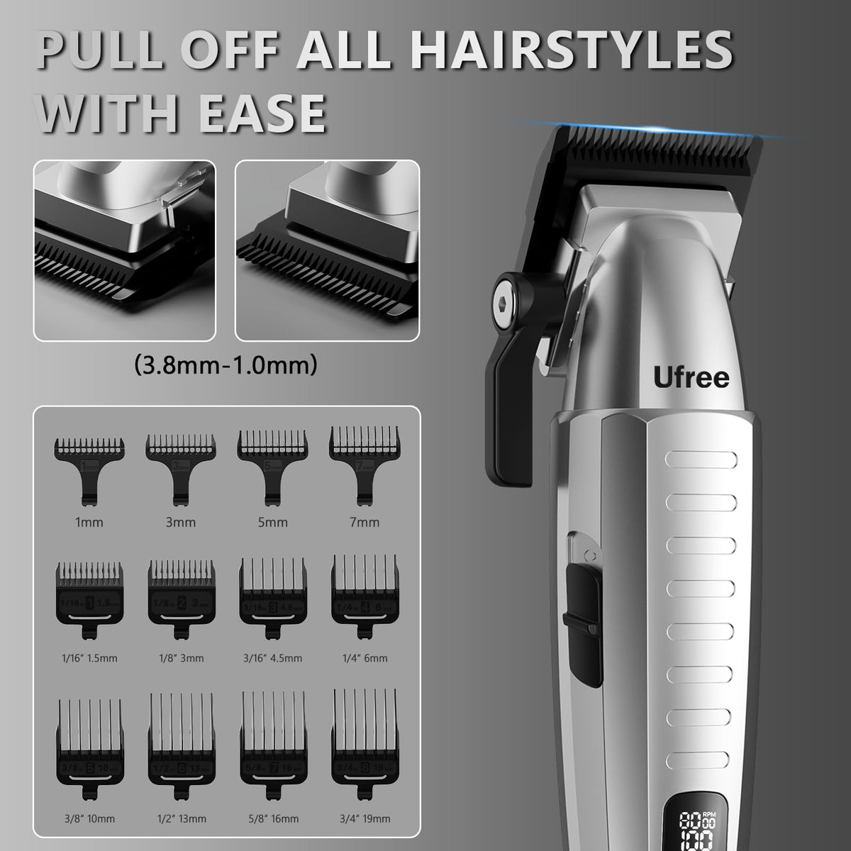 Ufree DLC cutting head close-up shows sharp blades