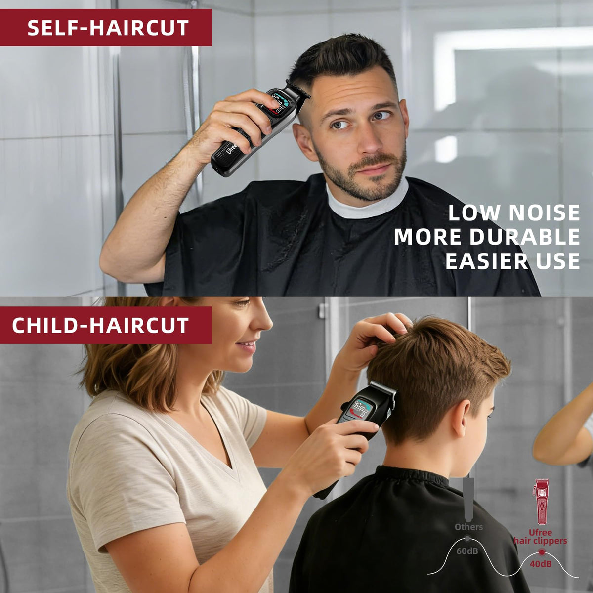 Ufree ergonomic anti-vibration body image highlights fatigue-free use.