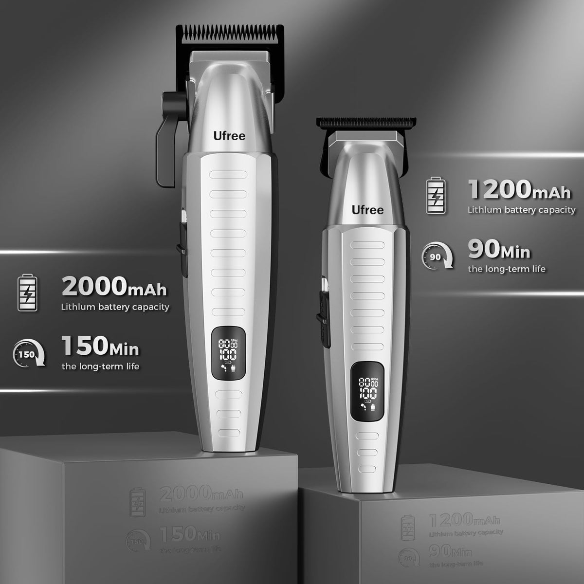 Ufree clippers LED display shows battery status