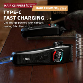 Ufree smart LED display on clippers indicates RPM and battery status at a glance.