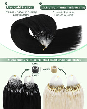 Ugeat Micro Link Extensions appear lightweight for comfortable wear.