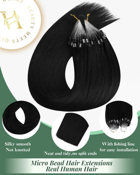 Ugeat Micro Link Extensions black blend for seamless look.