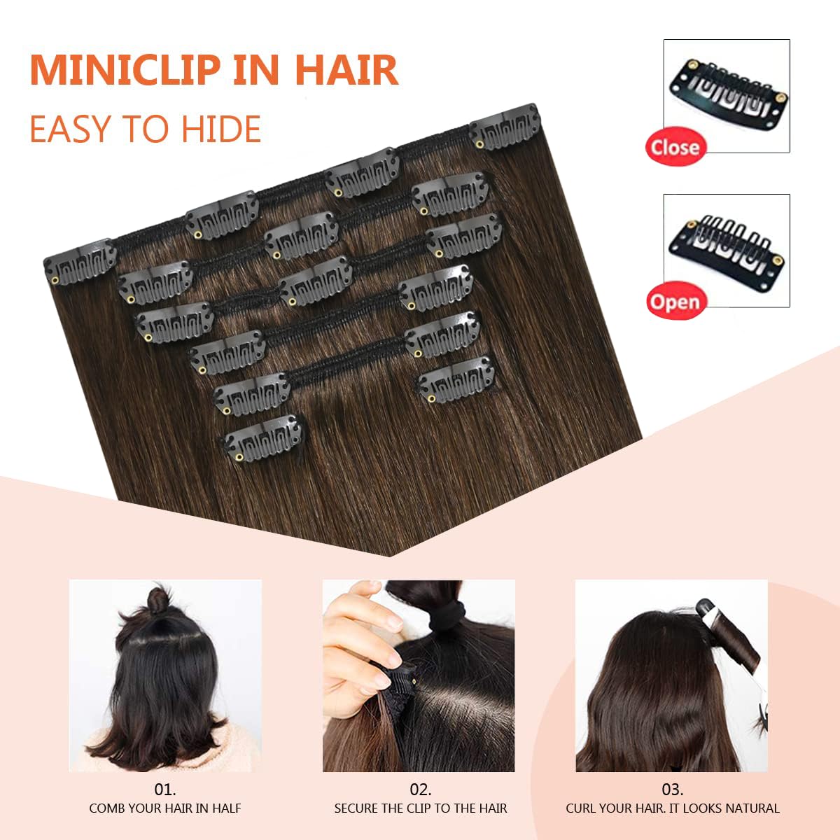 UGOTRAYS chocolate brown color blends to match natural hair shade.