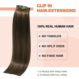 UGOTRAYS double weft straight extensions in chocolate brown for smooth volume.