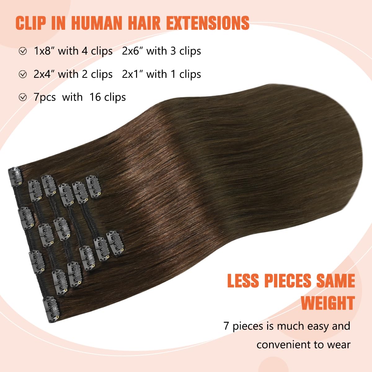 UGOTRAYS clip-in extensions with soft rubber clips for secure comfortable wear.