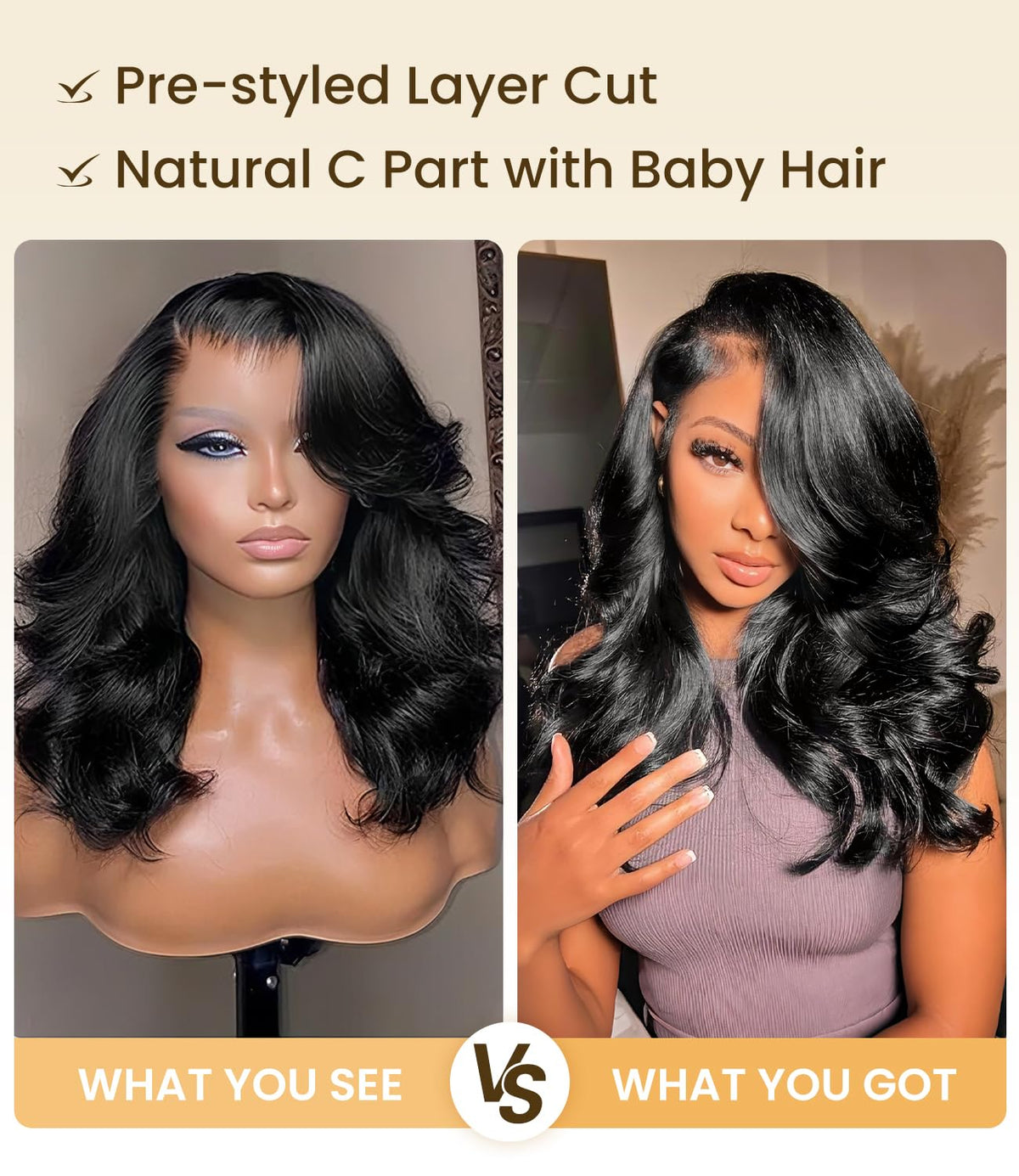 Ugrace Hair 180% density loose body wave for fuller, natural-looking style.