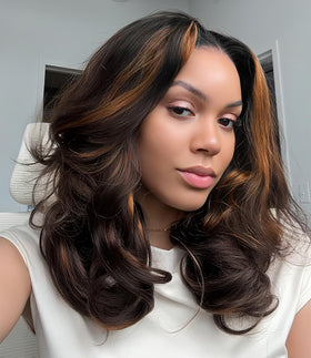 Ugrace Hair highlight glueless wig with 6x5 closure for natural scalp look.
