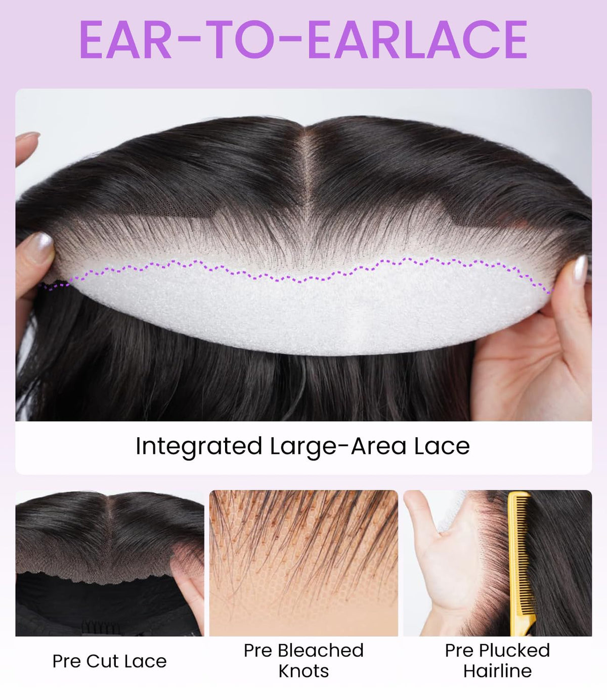 Ugrace Hair inner cap with adjustable straps ensures secure fit.