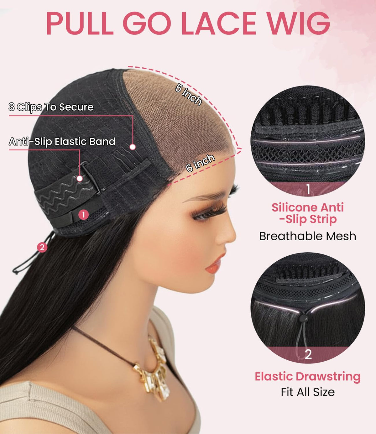 Ugrace hair with bleached knots and soft Swiss lace for a natural edge