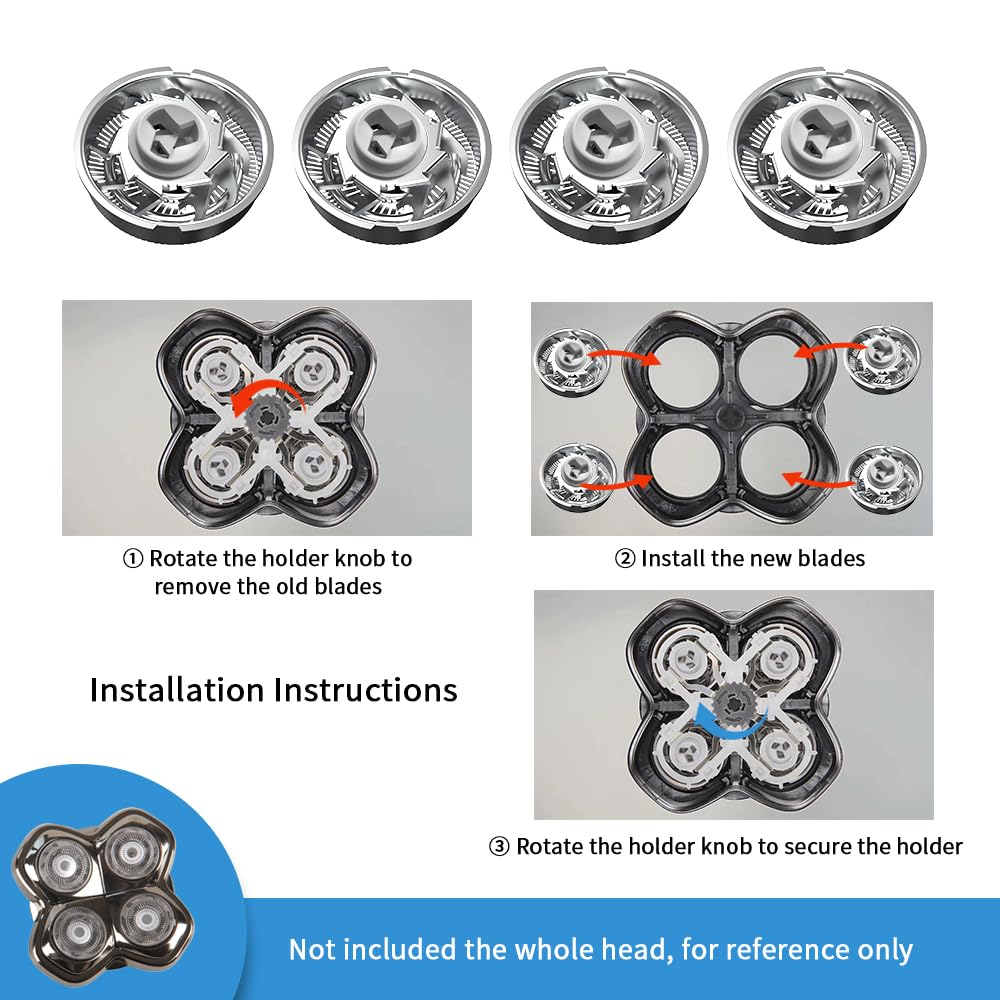 UICINOY shaver blades 4-pack close-up, showing sharp stainless steel for durable performance.