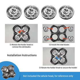 UICINOY shaver blades 4-pack close-up, showing sharp stainless steel for durable performance.