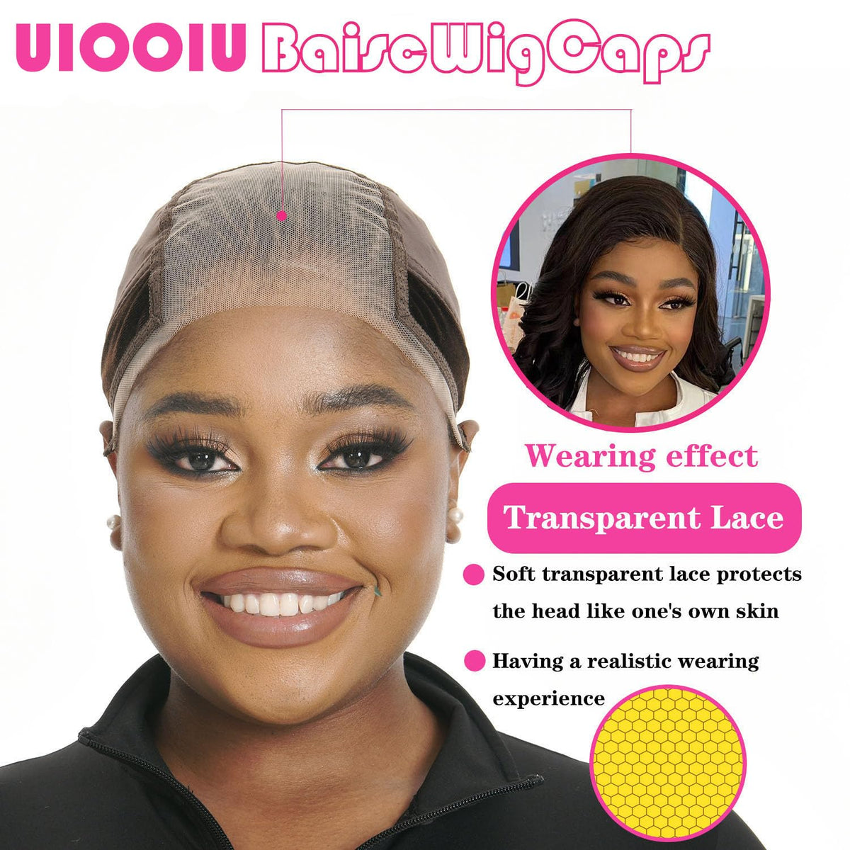 UIOOIU 4x5 lace cap creates a natural-looking part and protects frontal edges.