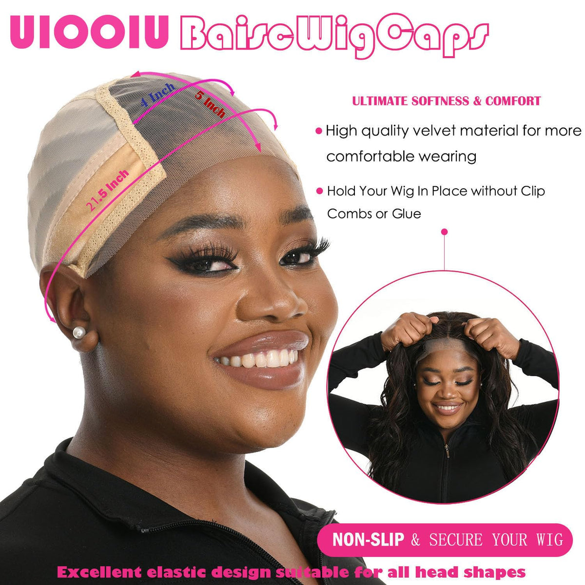 UIOOIU Wig cap breathable mesh fabric keeps scalp cool during wear.