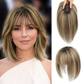 UIPEUBO hair topper with bangs 10inch adds volume for a natural look.
