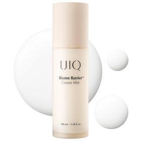 UIQ Biome Barrier Cream Mist bottle front provides smooth daily hydration.