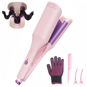 UJIO 3-barrel curling iron creates three 32mm waves for beachy texture