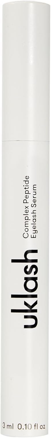 UKLASH Eyelash Complex Serum bottle close-up for conditioning lashes with six peptides.