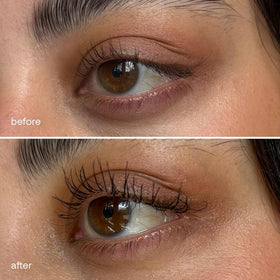 UKLASH serum brush applying along the lash line for a smooth nightly routine.