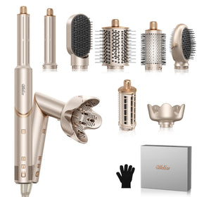 UKLISS 8-in-1 high-speed air styler in action; dual-purpose drying and styling capabilities.