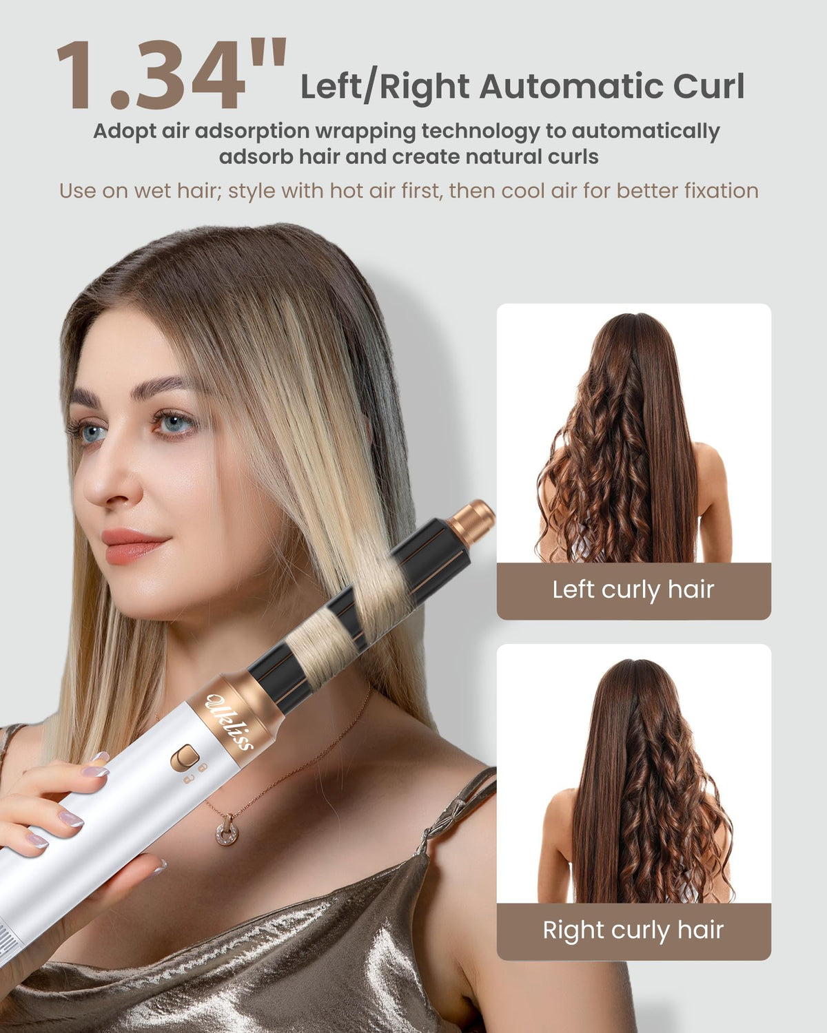 UKLISS auto curler creates soft, natural waves with effortless wrapping.