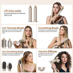 Auto-wrap curling barrels from UKLISS creating voluminous curls with gentle air.