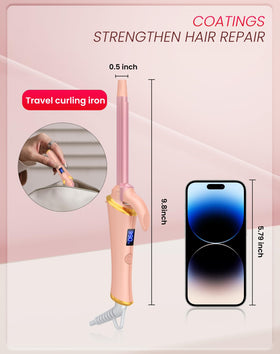 Ukliss Mini Curling Iron 13mm anti-scald tip protects fingers.