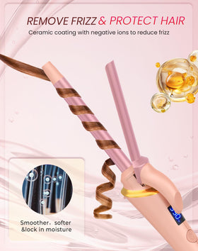 Ukliss Mini Curling Iron 13mm protective guard keeps skin safe.