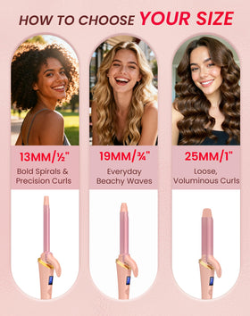 Ukliss Mini Curling Iron 13mm side view shows portable styling on the go.