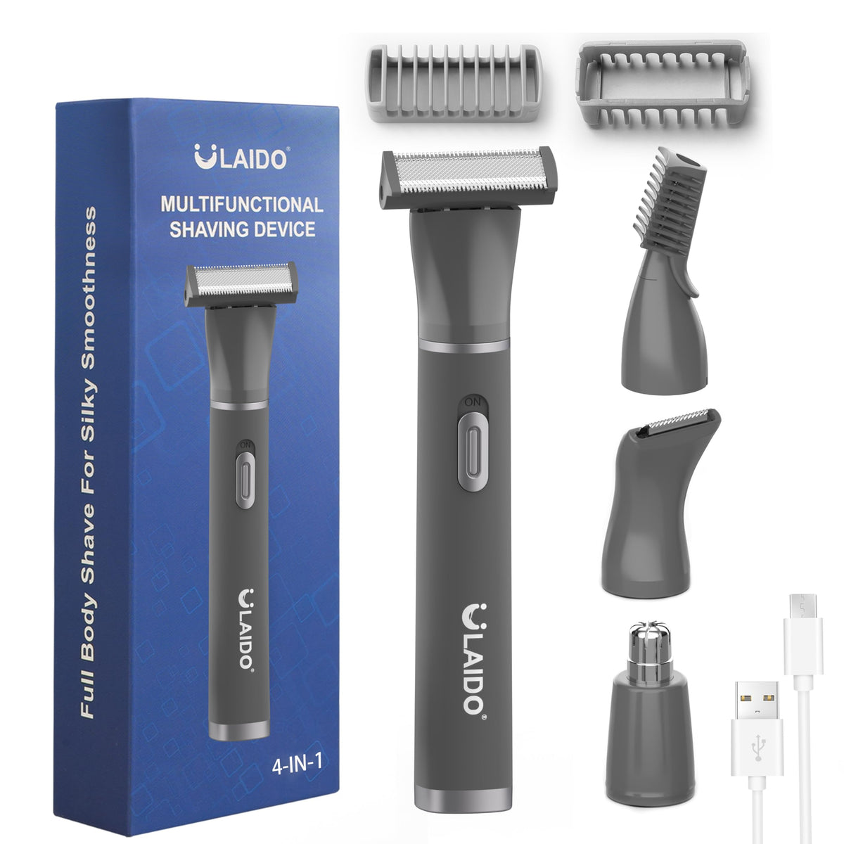 ULAIDO body hair trimmer in a compact design for on-the-go grooming.