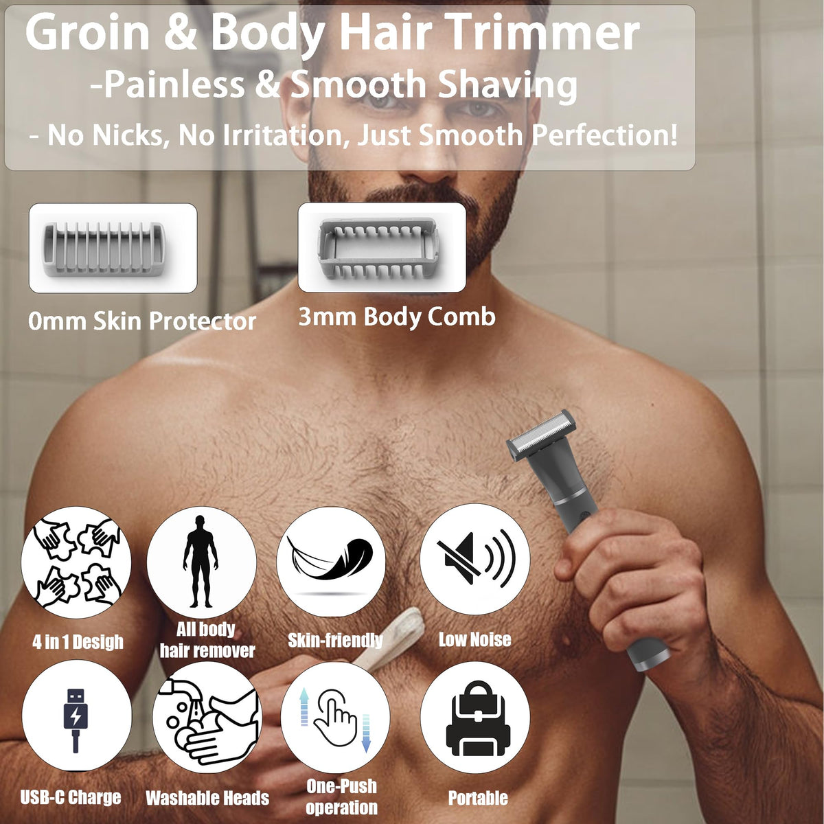 ULAIDO nose and ear trimmer with 360-degree rotation for easy detailing.