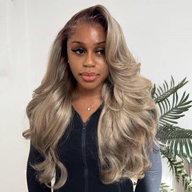 Ulaphence 210-density virgin hair wig shows full body wave and natural movement.