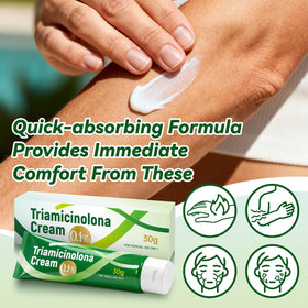 Squeezed ULARCS Triamicinolona Cream tube demonstrates easy daily application.
