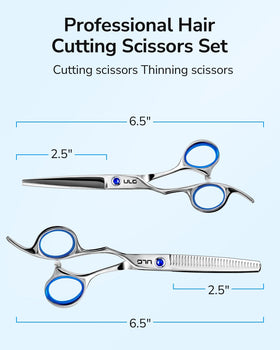 ULG 6.5 inch barber scissors versatile for beginners and professionals